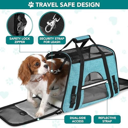 PetAmi Airline Approved Pet Carrier for Cats Small Dogs, Small Heather Blue - Image 4