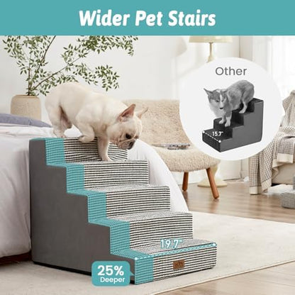 COZY KISS Dog Stairs for Small Dogs, 5 Step Pet Stairs for Beds & Couches - Image 4