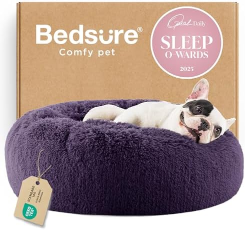 Bedsure Calming Small Dog Bed Donut Washable Cat＆Puppy Bed,23 inches Purple by Unknown