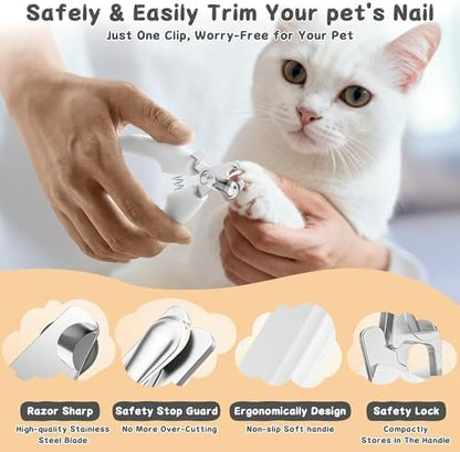 3-Piece Dogs & Cats brush for shedding - Self Cleaning Slicker Brush, Dematting Comb & Nail Clipper - Professional 3-in-1 Grooming Set for Shedding, Mats & Tangles - Easy At-Home Pet Care Tools - Image 6