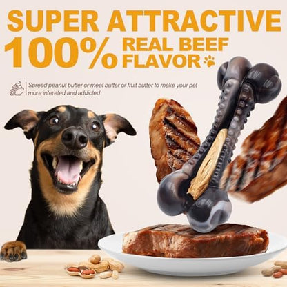 Dog Chew Toys for Aggressive Chewers, 2Pack Indestructible Dogs Bone Toy for Large Small Medium Breeds, Durable Tough Nylon Dog Toys To Keep Them Busy, Puppy Teething Dogs Toy Bone, Beef&Bacon Flavor - Image 3