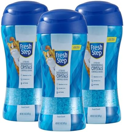 Fresh Step Cat Litter Crystals Deodorizer, Fresh Scent, 15 Oz, 3-Pack by FreshStep