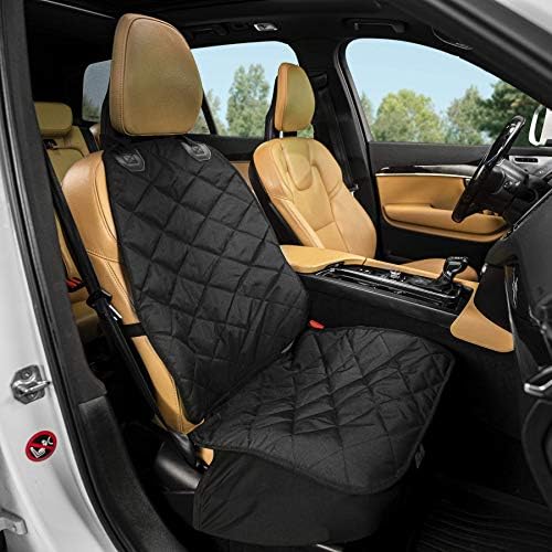 Plush Paws Products Premium Bucket Car Seat Protector | Diamond Stitching | Washable & Waterproof Front Seat Dog Cover Car, Truck, & SUV | Nonslip, Tear Resistant Pet Passenger Seat Cover | Black by PlushPawsProducts%C2%AE
