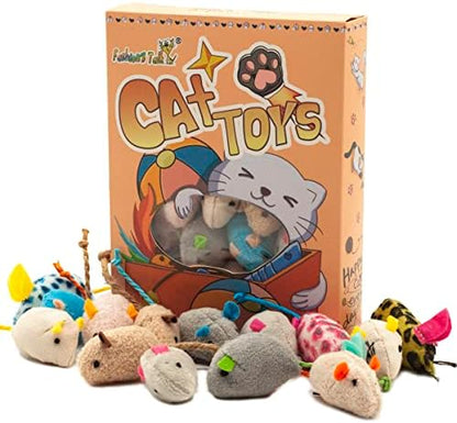 Fashion's Talk Mouse Cat Toys Soft Plush Catnip Mice Assorted Style Variety Pack 32 Count by Fashion%27s+Talk