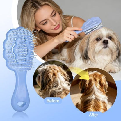 Cloud Shape Small Dog Grooming Brush (Blue) - Image 5