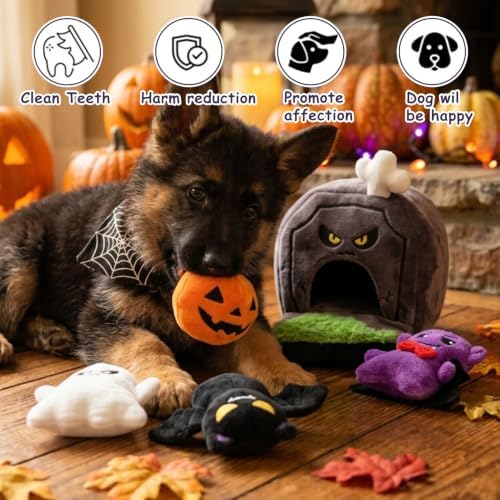 Hollypet Squeaky Hide and Seek Dog Toys for Small and Medium Dogs, Grave - Image 6