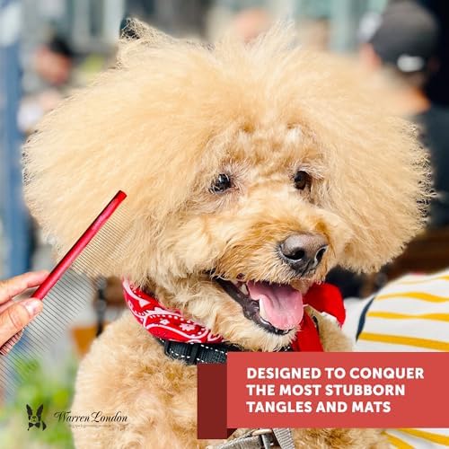 Warren London Detangling Strong Dog Grooming Comb for Matted Tangled Coats, 10 Inch - Image 5