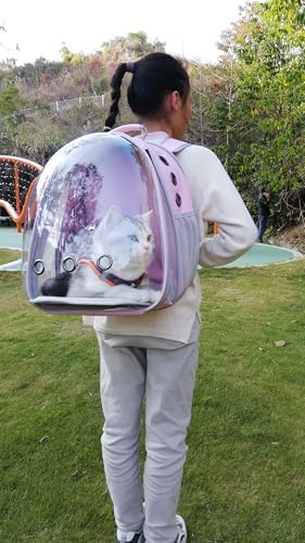 Front Expandable Cat Backpack Carrier, Fit up to 20 lbs, Space Capsule Bubble Window Pet Carrier Backpack for Large Fat Cat and Small Puppy - Image 6