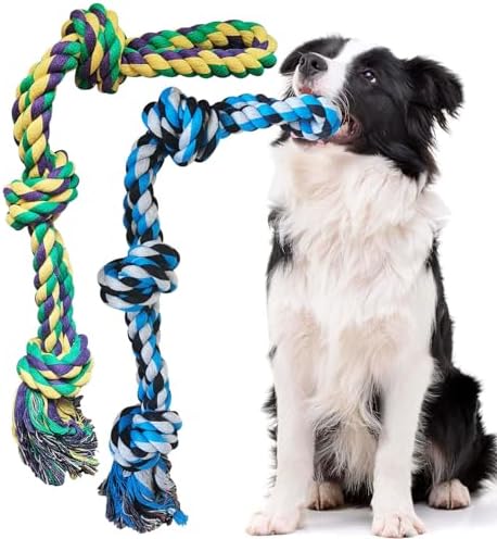 2 Pack Dog Rope Toy，21.65 inch / 13.8 oz by TUAHOO