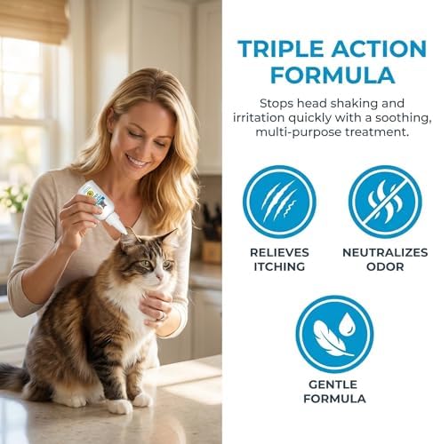 Yeardera Dog & Cat Ear Drops with 1% Hydrocortisone, Pet Ear Cleaner for Itchy Ears & Irritation, Antiseptic Ear Cleaning Solution with Aloe Vera for Dogs & Cats – 2 fl oz - Image 5