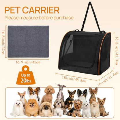 Dog Car Seat, Enclosed Carrier for Pets Travel Safety Dog Crate Soft-Sided Covered Car Kennel Carrier for Backseat for Medium Dogs (S) - Image 2