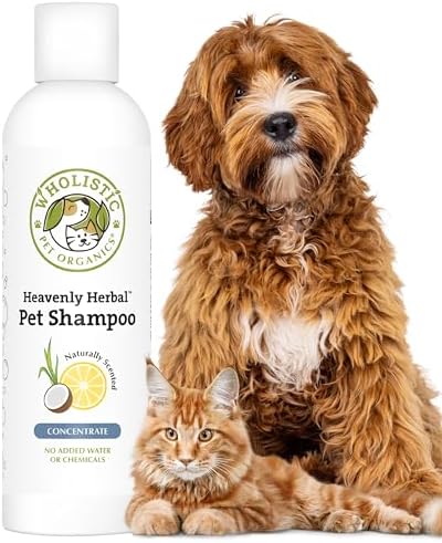 Organic Cat and Dog Shampoo for Sensitive Skin and Coat Support, 8 Oz by WholisticPetOrganics