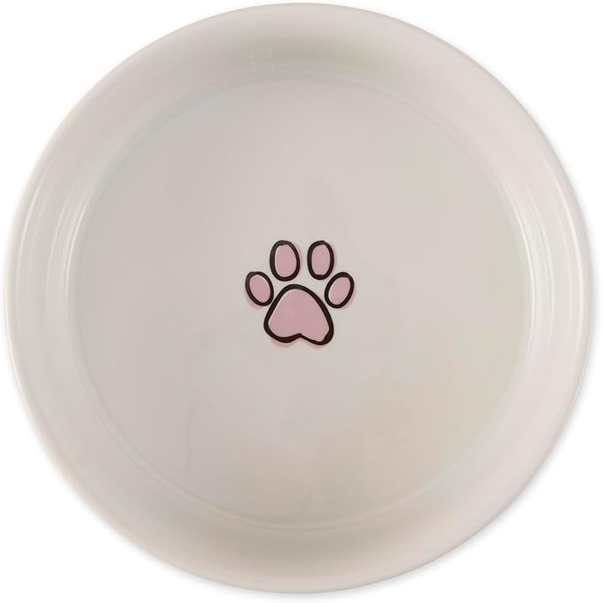 Bone Dry Ceramic Food Bowls, Non-Slip & Dishwasher Safe, Large Set, 7.5x2.4 Pansy Check
