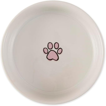 Bone Dry Ceramic Food Bowls, Non-Slip & Dishwasher Safe, Large Set, 7.5x2.4 Pansy Check