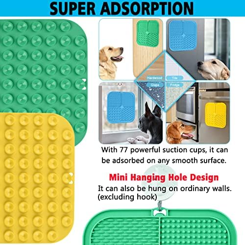 Lick Mat for Dogs, Large Dog Lick Mat with Suction Cups for Anxiety, Peanut Butter Dog Licking Mat Slow Feeder Dispensing Treater Lick Pad for Dogs Cats Grooming Bathing and Training (Green) - Image 4