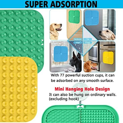 Lick Mat for Dogs, Large Dog Lick Mat with Suction Cups for Anxiety, Peanut Butter Dog Licking Mat Slow Feeder Dispensing Treater Lick Pad for Dogs Cats Grooming Bathing and Training (Green) - Image 4