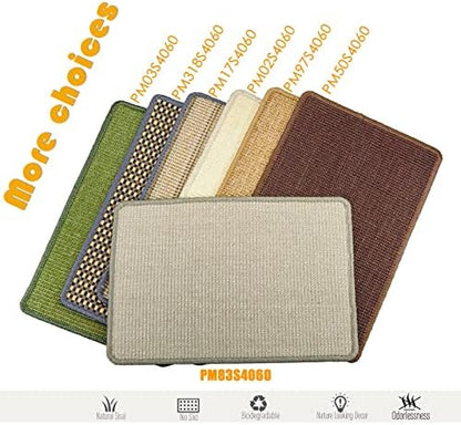 Cat Scratcher Mat,23.6x15.7inch Sisal Cat Scratchers for Indoor Cats with Velcro,Stick on Floor Wall Cat Scratch Pad,Horizontal Cat Scratch Rug Protect Furniture and Sofas (Light Gray) - Image 5