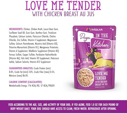 Weruva Dogs in the Kitchen, Love Me Tender with Chicken Breast Au Jus Dog Food, 2.8oz Pouch (Pack of 12) - Image 6