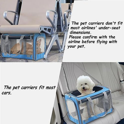 Large Cat Carriers Dog Soft Sided Carriers Cat Soft Sided Carriers Airline Approved Kitten Carrier Reptile Carrier Squirrel Carrier Guinea Pig Carrier(Large_Blue) - Image 6