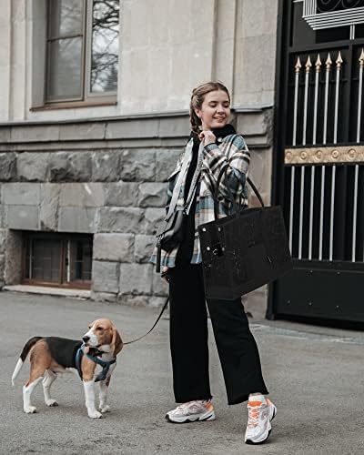 Black Dog Carrier Purse Lace Pet Dog Cat Carrier Tote Bags Fits Small Medium Dogs Puppy for Travel Hiking Walking with Lace Anti-Grab Net & PP Pad - Image 4