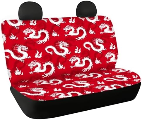 AFPANQZ Dragon Print Car Rear Seat Cover Non-Slip Stretch Universal Fit, Baby Dog Pets Work Back Seat Cover for Car Truck Van SUV Back Seats Cushion Protective Against Dirt & Pet Fur by AFPANQZ
