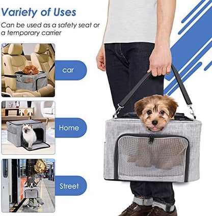 SlowTon Dog Car Seat - with Reinforced Metal Frame for Pets up to 15lbs - Image 6
