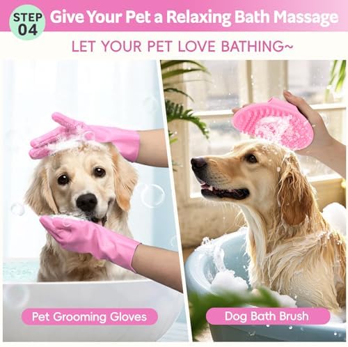 Bath Grooming Kit for Pets, 10pcs Dog Brush for Shedding with Dog Nail Clipper and Trimmer, Dog and Cat Grooming Supplies, Dematting Comb for Dogs, Pet Bath Supplies - Image 6