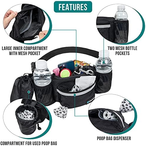 PetAmi Dog Fanny Pack, Treat Pouch for Dog Walking Training, Black - Image 3