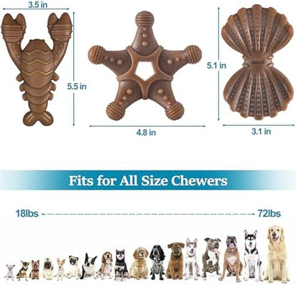 NEZIN Dog Toys for Aggressive Chewers, Indestructible Toys for Large Dogs, Dog Chew for Large Medium Small Breed, 3 Pack Super Chewer with Tough Nylon, Gift for Dogs - Image 2