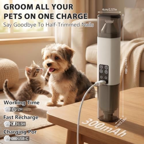 Dog Nail Grinder Quiet, 2-in-1 Paw Trimmer with Light for Dogs - Image 6
