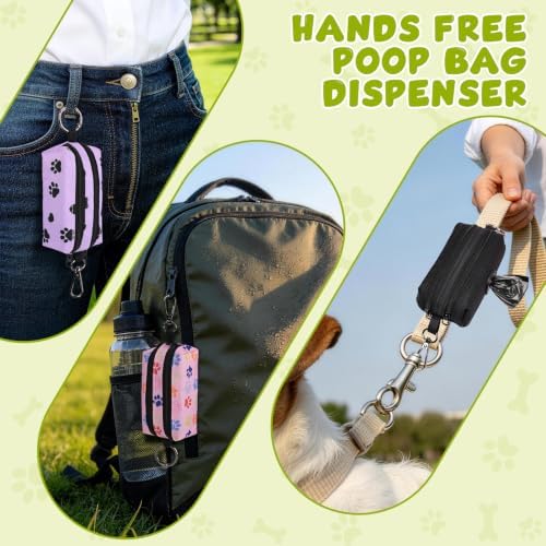 Dog Poop Bag Holder for Leashes 2 Zipper Pockets Black 1 Pack - Image 6