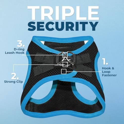 Voyager Step-in Air Dog Vest Harness - Black/Blue Trim, X-Small - Image 2