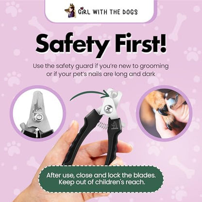 Girl With The Dogs Pet Nail Clippers for Dogs & Cats with Safety Guard - Image 4