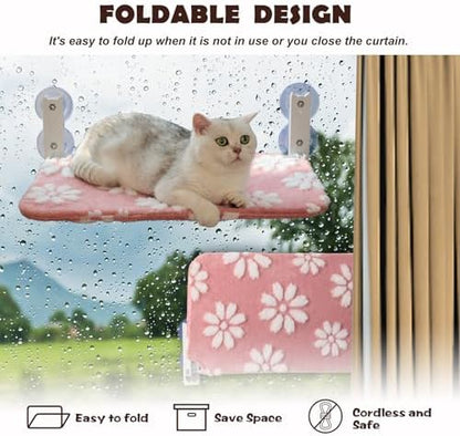 Cute Cat Window Perch, Foldable Cat Window Hammock, Pink - Image 5
