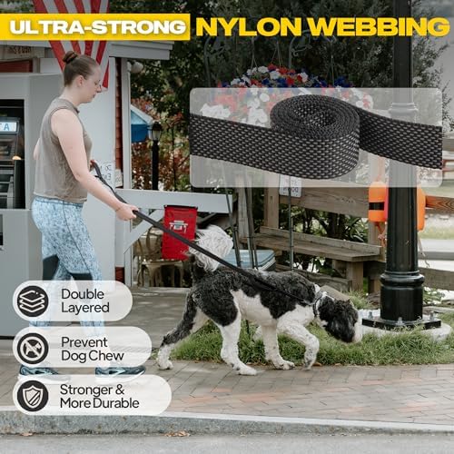 Fida 10 FT Heavy Duty Dog Leash, Dual Padded Handles for Medium Large Dogs - Image 3