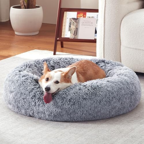 Donut Dog Bed Medium Size Dog, Round Cat Beds for Small Dogs by WARMREST