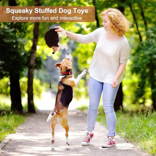 Dog Squeaky Toys for Dogs - Hedgehog Mop Plush Interactive Rope Toy, Durable Chew Toy with Squeaker and Crinkle for Small to Large Dogs, Tug of War Pet Toy for Puppies & Aggressive Chewers - Image 5