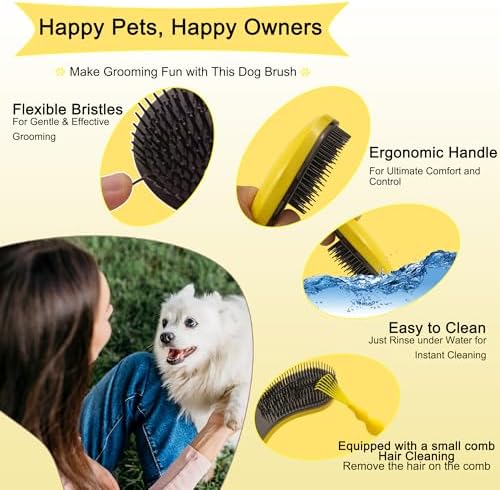 Puppy Brush for Small Dogs - Soft Dog Brush （Yellow） - Image 4