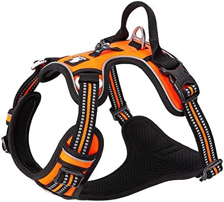 Truelove Dog Harness No Pull Nylon Reflective Pet Harness Adjustable Comfortable Control Step-in Brilliant Colors TLH56512 Orange by TRUELOVE