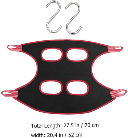 Portable Hanging Pet Hammock Raised Breathable Grooming Bed for Cats and Small Dogs, Black Red M