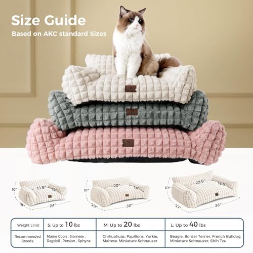 Cat Couch Bed with Fluffy Faux Rabbit Fur for Indoor Cats, 24 Inch - Image 6