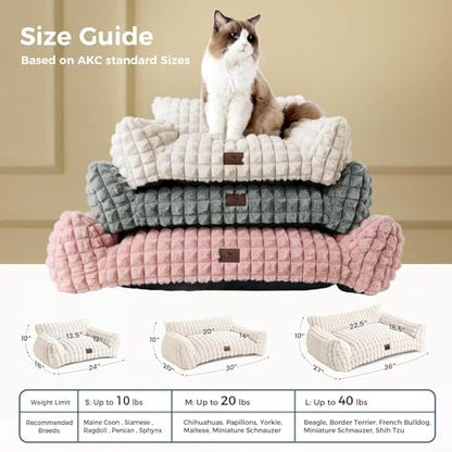 Cat Couch Bed with Fluffy Faux Rabbit Fur for Indoor Cats, 24 Inch - Image 6