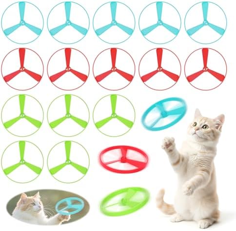 15 PCS Flying Spinners for Disc Launcher Interactive Cat Fetch Toy by AGIFTMIND