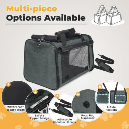 YUDODO 25lbs Cat Carrier Lightproof Soft Sided Pet Carrier for Large Cat - Image 3