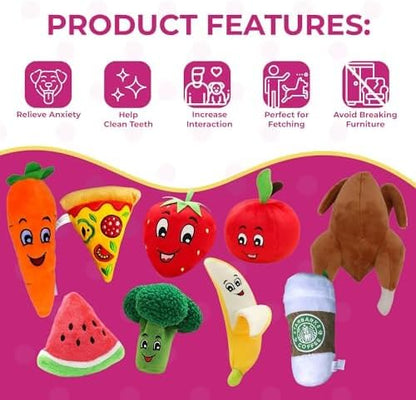 Squeaky Broccoli Plush Dog Toy