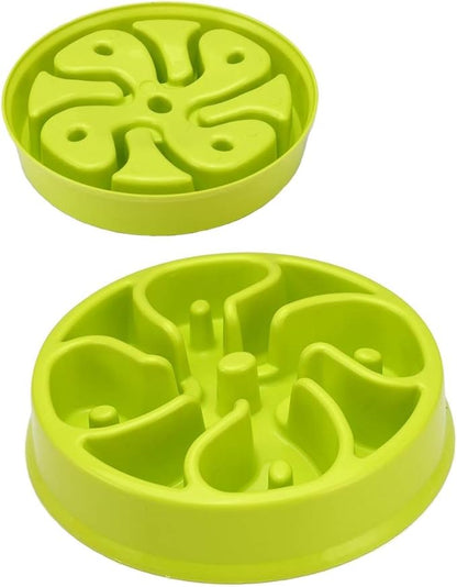 WenYing Slow Feeder Puzzle Dog Bowls, Interactive Bloat Stop Busy Bowl, Food Water Fun Feeding, Non-Slip Anti Choke Healthy Diet Bowls (Green 1)