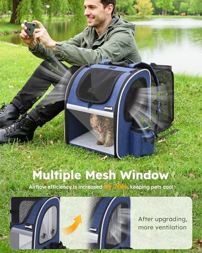 pecute Cat Backpack Visiable, Cat Carrier Expandable with Acrylic Window - Image 4