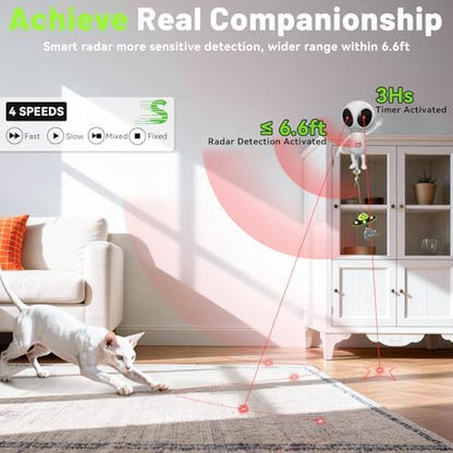 ORSDA Laser Cat Toys for Indoor Cats, 2 in 1 Interactive Automatic Dual Laser & Catnip UFO Dangler for Kitten Toys, Truly Random Trajectory Radar Motion-Activated, Rechargeable 4 Modes, Clamp Design - Image 5