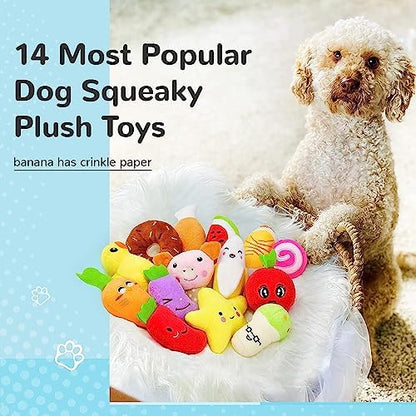 LEGEND SANDY Dog Squeaky Toys, Plush Small Dog Toys for Dogs, Stuffed with Squeakers,14 pcs Puppy Toys with a Carrying Bag for Small Medium Size - Image 5
