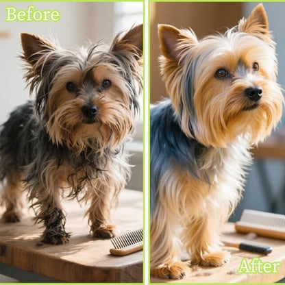 Cloud-Shaped Soft Bristle Small Dog Brush, Puppy Essentials (Green) - Image 5